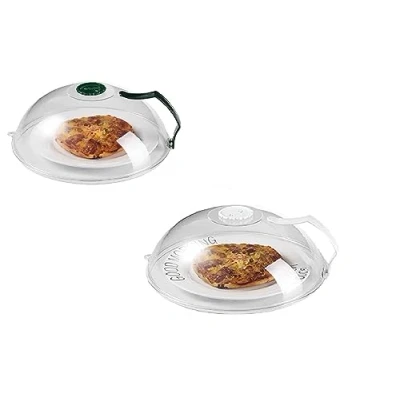 Image of Mr. Gadget&#039;s Solutions Microwave Food Plate Cover Protective Cap with Steam Vents... Anti Splash Splatter