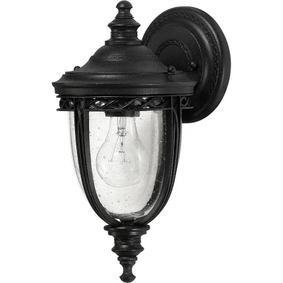 Image of English Bridle 1 Light Outdoor Small Wall Lantern Black IP44, E27