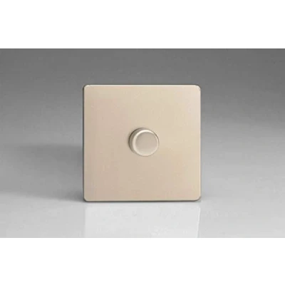 Image of Varilight V Pro Screwless Satin Chrome 1 Gang LED Trailing Edge Dimmer Switch or 2 Way