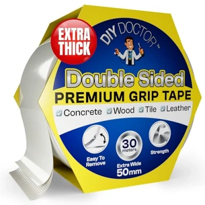 Image of DIY Doctor Extra Strong Double Sided Carpet Tape 1x 50 mm x 30 m Heavy Duty Rug for Home and Professional Use