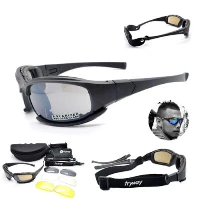 Image of Daisy X7 polarized Sunglasses Tactical eyewear 4LS Mens Military Bullet proof airsoft shooting Gafas UV400 smoke lens Motorcycle Bike Cycling Goggles (Polarized)
