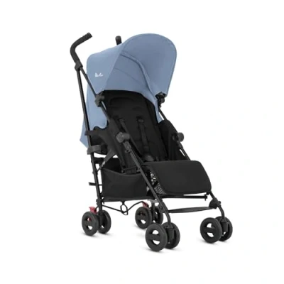 Image of Silver Cross Essentials Zest Pushchair Foldable Travel Stroller Everyday Buggy Newborns to 4 Years Blue