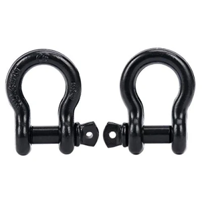 Image of FreeTec 3/4 Inch Bow Shackles D Ring Shackles, 4.75 Tons (9,500 Lbs) Heavy Duty Galvanized Lifting 2 Pack Screw Pin for Towing Construction 4x4 Offroad Recovery, Black