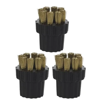 Image of H2O Steam Mop Replacement Brushes (3 Pack) Metal Black Uses: Bathroom Cleaner, Kitchen Spot Cleaner &amp; Outdoor with H20 HD X5