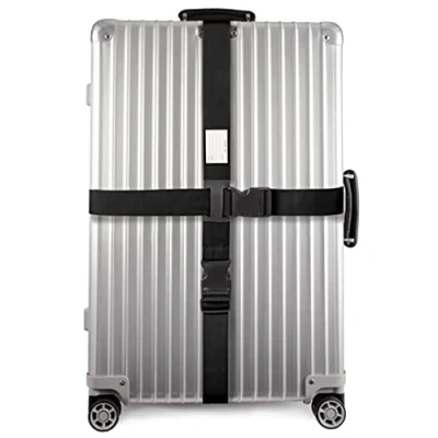 Image of OW Travel Personalised Black Luggage Cross Straps for Suitcases (1 Pack) Easy to Spot Sturdy Suitcase with labels. Strap Belt Baggage.Bag Case Belts