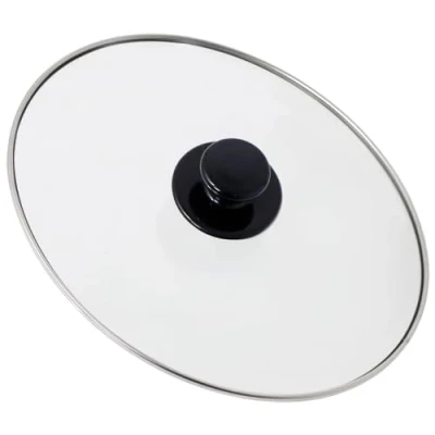 Image of SPARES2GO Complete Oval Glass Lid &amp; Knob Handle compatible with Morphy Richards Slow Cookers (265mm x 215mm)