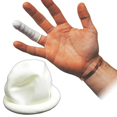 Image of Qualicare Latex Rubber Washproof Cots Waterproof Finger Protection Dressing Cot (50 Cots)