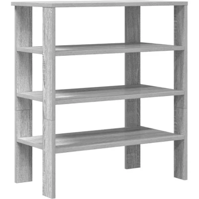 Image of vidaXL grey sonoma shoe rack engineered wood organizer 61x32x70 cm