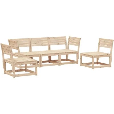 Image of vidaXL 5 Piece Garden Lounge Set Solid Wood Pine