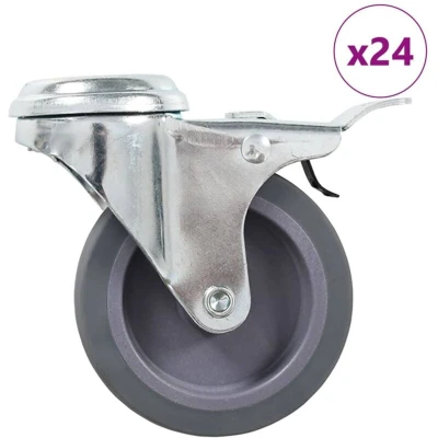 Image of vidaXL 24 pcs Bolt Hole Swivel Casters 75 mm