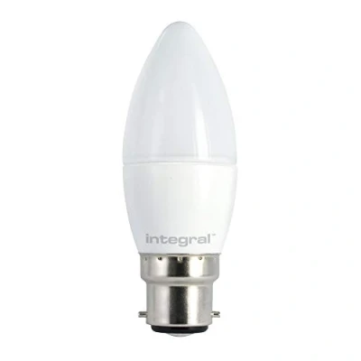 Image of Integral LED Warm Light Dimmable Bulb Frosted Candle Lamp (B22 Bayonet, 5.6 W, 2700 k, 470 lm) White