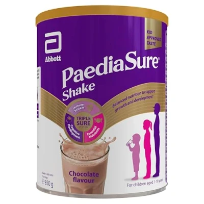 Image of PaediaSure Shake, 850g, Chocolate Flavour Balanced Nutritional Supplement Drink, Multivitamin for Kids with Protein, Carbohydrates, Essential Fatty Acids and Minerals to Support Growth Development
