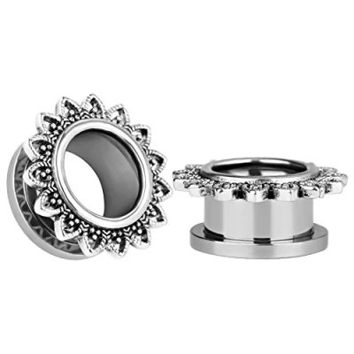 Image of KUBOOZ(1 Pair Simple Retro Screw Ear Plugs Tunnels Gauges Stretcher Piercings 00g