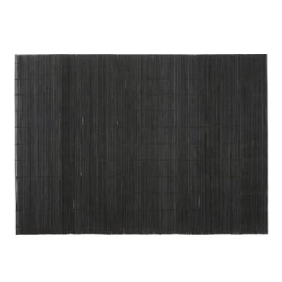 Image of BambooMN Bamboo Placemat/Sushi Rolling Mat 18.75&quot; x 13&quot; Black, 6 pcs