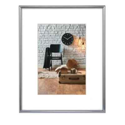 Image of Hama &quot;Sevilla Décor&quot; Plastic Photo Frame A4 Size Silver Matt