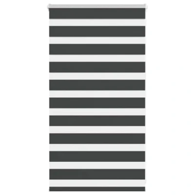 Image of vidaXL Zebra Roller Blind Black 80x100 cm Polyester Fabric Modern Light Control