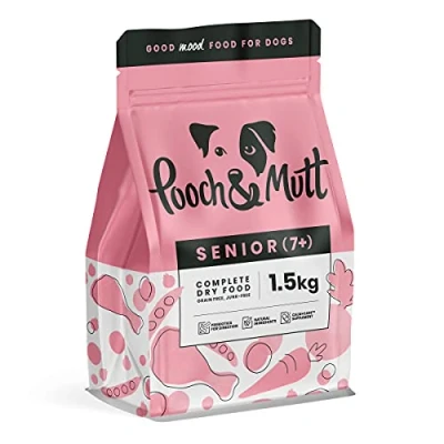 Image of Pooch &amp; Mutt Complete Senior Dry Dog Food (Grain Free), Chicken Superfood Blend, 1.5kg
