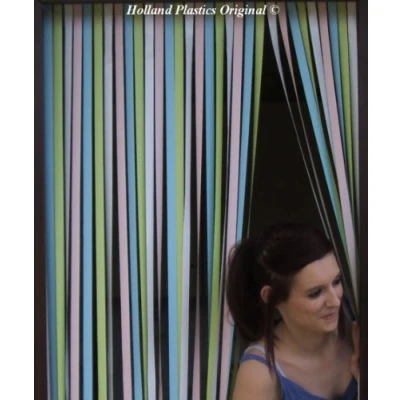 Image of Holland Plastics Original Brand Heavy Duty Caravan/RV Door Curtain,Bug Blind,Fly Blind,Strip Blind PASTEL MULTI 62CM WIDE
