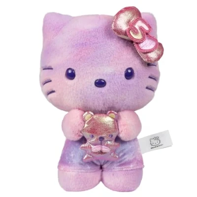 Image of Hello Kitty and Friends, 50th Anniversary 8 inch Plush with Teddy Bear 5 Decades of Friendship Officially Licensed Sanrio Product from Jazwares