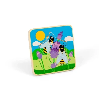 Image of Bigjigs Toys Bee Lifecycle Puzzle Life Cycle Toys, 4 Piece Chunky For 2 3 year olds, Quality Childrens Puzzles, Jigsaw Puzzles Kids &amp; Toddlers
