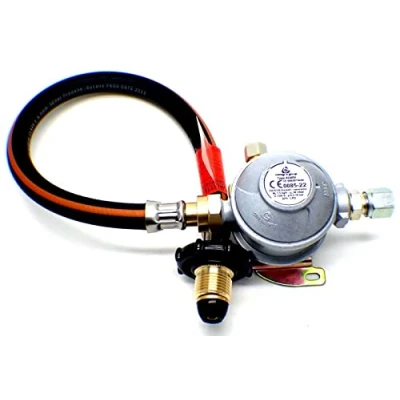 Image of Huddersfield Gas 30mbar 8mm Outlet Caravan Regulator Kit 0.5m Handwheel Pigtail for Propane