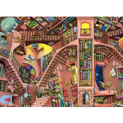 Image of Ravensburger Colin Thompson Jigsaw Puzzle The Ludicrous Library 500 Pieces Adults and Kids Age 10 Years Up
