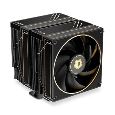 Image of ID COOLING FROZN A620 GDL Limited Edition Dual Tower Air CPU Cooler, 6 Heatpipes, 120x120x27mm FDB Fans, Black Cooler with Golden Lines Decorated, Support LGA1851/1700/1200/115X; AMD AM5/AM4