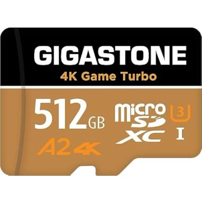 Image of [5 Yrs Free Data Recovery] GIGASTONE 512GB Micro SD Card, Game Turbo MAX, Up to 160/130 MB/s, MicroSDXC Memory Card for Nintendo Switch, SteamDeck, 4K UHD Video, UHS I A2 V30 U3 with Adapter