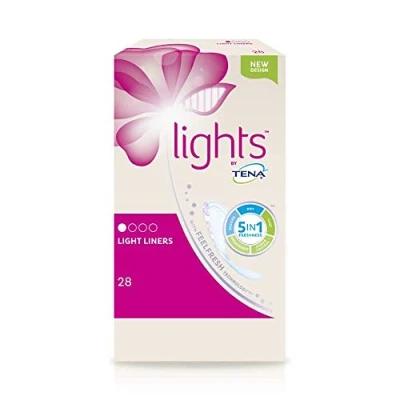 Image of TENA Lights Light Liner, 140 Incontinence Liners ( 28 x 5 packs) for Women with Sensitive Skin, Breathable and Unscented Liner Bladder Weakness