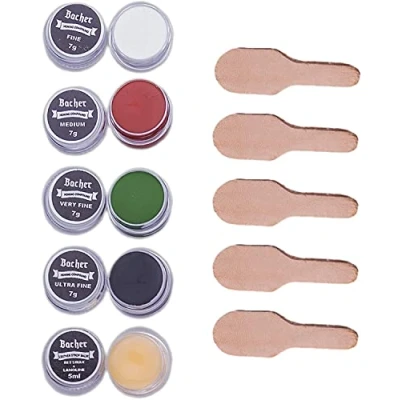 Image of BACHER Honing Compounds Kit 4 x 7g Polishing Compound for Sharpening and Leather Strop Balm Stropping Set with applicator
