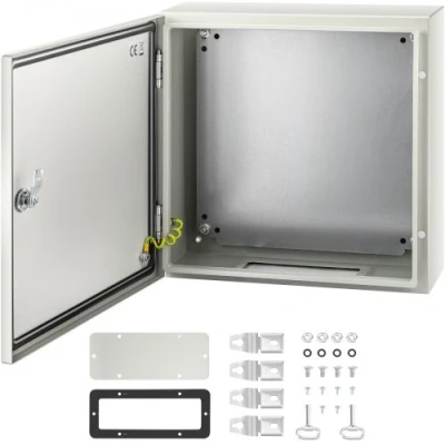Image of VEVOR NEMA Steel Enclosure, 16 x 6&#039;&#039; 4X Electrical Box, IP66 Waterproof &amp; Dustproof, Outdoor/Indoor Junction with Mounting Plate
