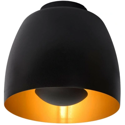 Image of Nolan Classic Flush Ceiling Light Ø 24cm 1xE27 Black