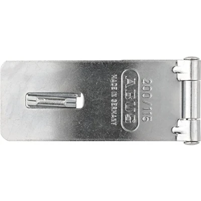 Image of ABUS Hasp 200/115 Padlock Device for Hinged Doors 01620 Security Level 2 Silver