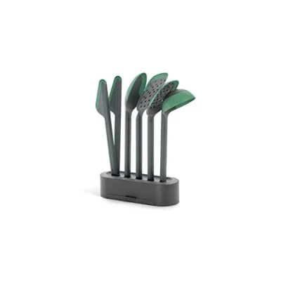 Image of Lékué 5 Piece Kitchen Utensil Set, Silicone, Green