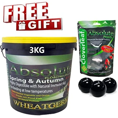 Image of Cloverleaf Absolute Wheatgerm Floating Pellets Koi Pond Fish Food [Spring &amp; Autumn] [3KG 3mm]