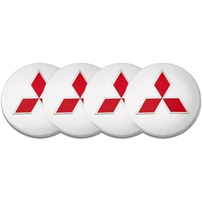 Image of 4 Pcs Car Hub Centre Caps, For Mitsubishi Outlander 56mm Waterproof Wheel Covers Exterior Decoration Accessories