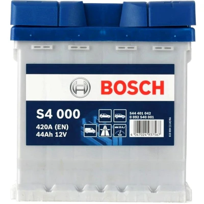 Image of 13165235 Starter battery BOSCH S4 0 092 S40 001 12V 44Ah 420A B13 Lead acid FIAT: Panda II Hatchback, 500 PEUGEOT: 107 Hatchback