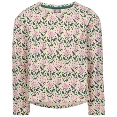 Image of Trespass Girls T Shirt Long Sleeve Cotton Top Floral Print Length Rosslyn