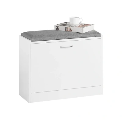 Image of Shoe Bench Rack with Flip drawer,FSR16 K W Sobuy