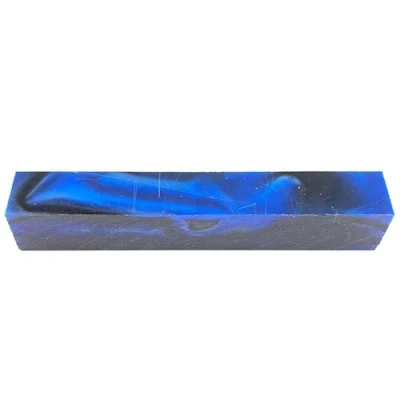 Image of CHARNWOOD Woodturning AR26 Acrylic Pen Blank Dark Blue with Black &amp; Pearl Swirl