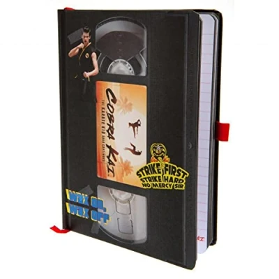 Image of Cobra Kai Notebook &amp; Sticker Set (VHS Design) A5 Premium Journal Notebook, Note Book, Writing Book Notebooks A5, Great Gifts Official Merchandise