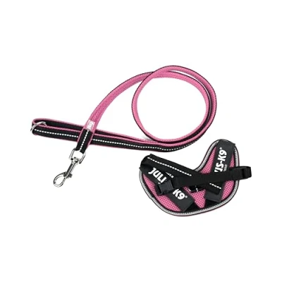 Image of IDC Powair Bundle Harness, Size: 2XS/Baby 2, Pink + Leash, 1,2 m with Handle and Small Carabiner,
