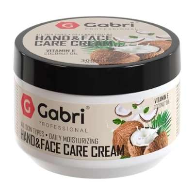 Image of Gabri Hand &amp; Face Care Cream 2in1 300ml Instantly Boosts Moisture Levels, Creates a Protective Layer Prevents Loss Daily Moisturising for All Skin Types (Coconut Oil)