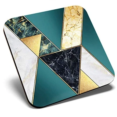 Image of Great Single Coaster Square Abstract Art Deco Marble Effect Glossy Quality Coasters Tabletop Protection for Any Table Type #21082