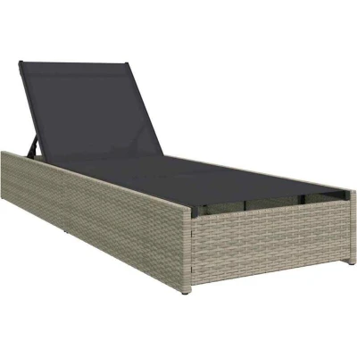 Image of vidaXL Sun Lounger Beige 60x200x27 cm Poly Rattan
