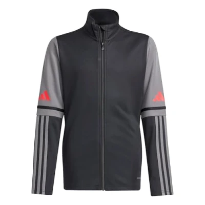 Image of adidas Unisex Kids SQUADRA25 TRAINING JACKET KIDS, black/team grey four/pure ruby, 15 16 Years
