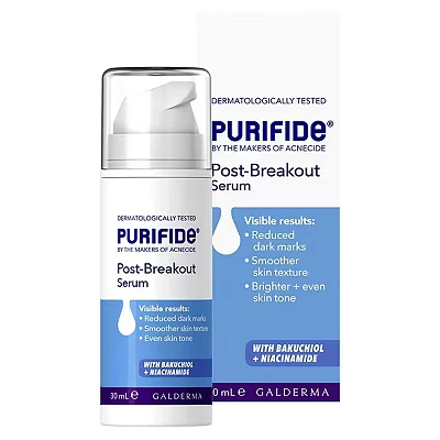 Image of Purifide by Acnecide Post Breakout Niacinamide Serum with Bakuchiol for Acne Prone Skin &amp; Blemish Control 30ml
