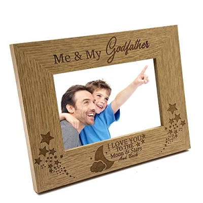 Image of ukgiftstoreonline Me and My Godfather Love You To The Moon Photo Frame Gift (8 x 10 Inch)