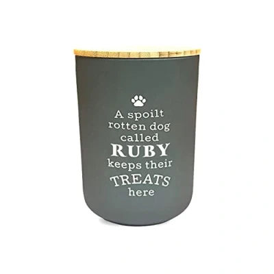 Image of History &amp; Heraldry Personalised Dog Treat Jar Ruby