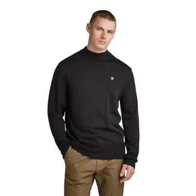 Image of G STAR RAW Men&#039;s Premium Core Mock Knitted Sweater, black (dk D21932 B692 6484), XXL